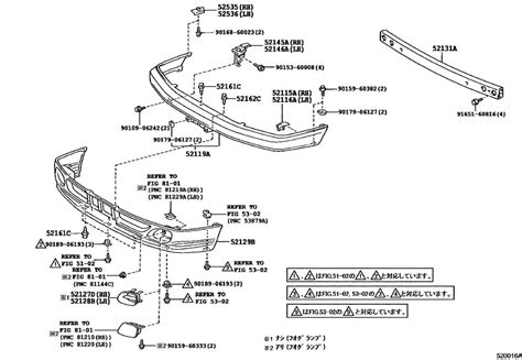 A Visual Breakdown of the Front Bumper of a 1998 Toyota Tacoma