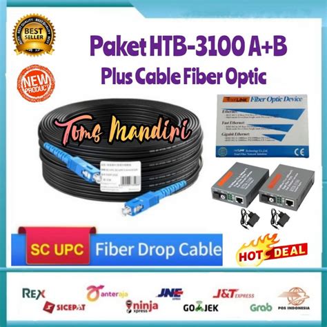 Jual Paket Cable Fiber Optic 100 Meter Media Converter Htb 3100 A Dan