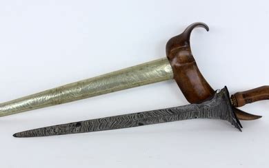 Rare Indonesian Kris Or Keris Dagger With Carved Snake Pommel