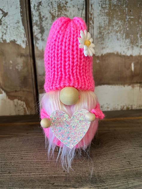 Pink Garden Gnome With a White Daisy Mothers Day Gift From - Etsy