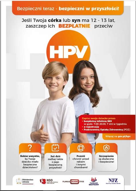 Materiały promocyjne dotyczące szczepień przeciwko HPV wirusowi