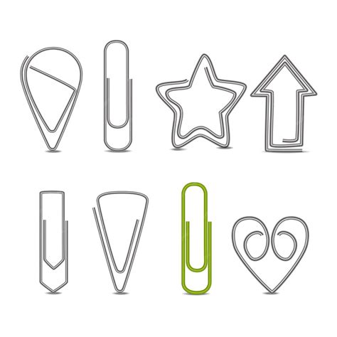 Premium Vector | Realistic 3d Detailed Metal Paper Clips Set Different ...