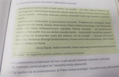 Przeczytaj Zamieszczony Tekst I Odpowiedz Na Pytania Pozostawione