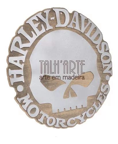 Harley Davidson Placa Relevo Caveira Decora O Moto Gara