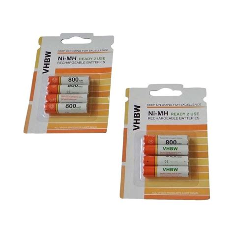 Preisvergleich für vhbw 20 x AAA Micro R3 HR03 Akku 800mAh