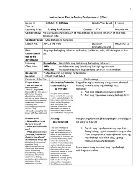 Downloadable Lesson Plan In Araling Panlipunan