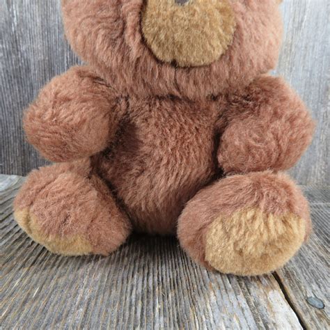 Vintage Teddy Bear Plush Brown Nose Sad Eyes Stuffed Animal Small 7 In