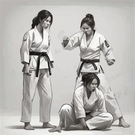 Premium Vector Illustration Jiu Jitsu Women