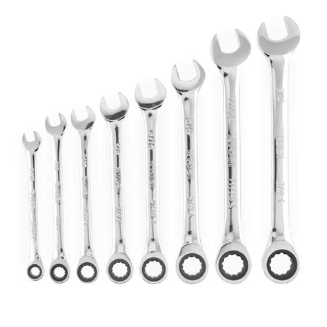 8 Pc Sae Ratcheting Combination Wrench Set Ryobi Tools