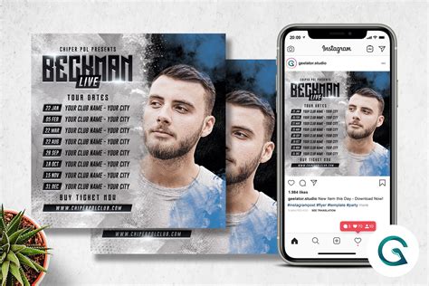 DJ Tour Dates Flyer Template Graphic by geelator · Creative Fabrica