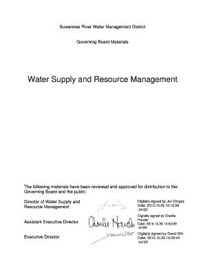 Fillable Online Water Supply And Resource Management Suwannee River