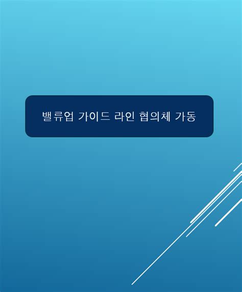 밸류업 프로젝트 가이드라인 협의체 가동