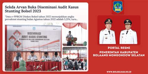 Sekda Arvan Buka Diseminasi Audit Kasus Stunting Bolsel 2023