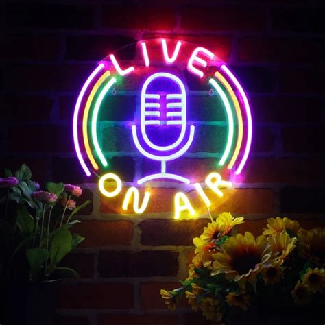 Live On Air Neon Sign Room Wall Decoration Flex Silicone Led Neon Sign