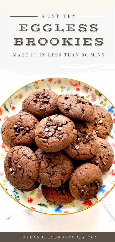 Eggless Brookies Brownie Cookies Recipe