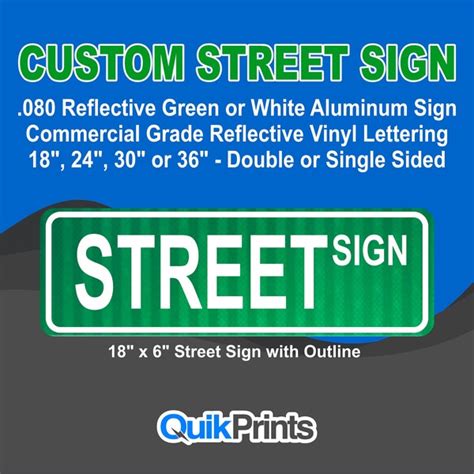 Reflective Custom Double Sided Street Sign Etsy