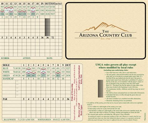 Die Cut Scorecards Golf Associates