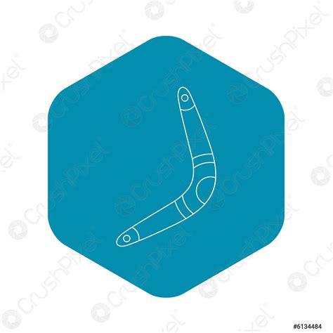 Boomerang icon, outline style - stock vector 6134484 | Crushpixel