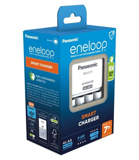 Зарядное устройство Panasonic Eneloop BQ-CC17 + 4 x R6/AA Eneloop ...