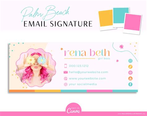 Bright Retro Email Signature Template • Macarons And Mimosas