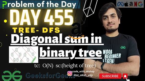 D Diagonal Sum In Binary Tree Amazon Gfg Potd Mar Geeks