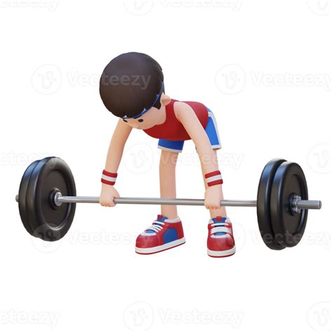 3d Sportsman Character Sculpting Back Muscles With Bent Over Row Workout 25214073 Png