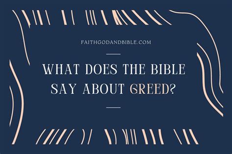 What Does The Bible Say About Greed