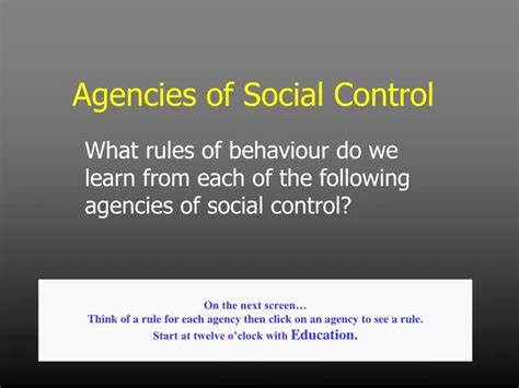 Ppt Agencies Of Social Control Powerpoint Presentation Free Download