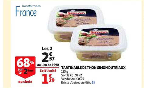 Promo Tartinable De Thon Simon Dutriaux Chez Auchan ICatalogue Fr