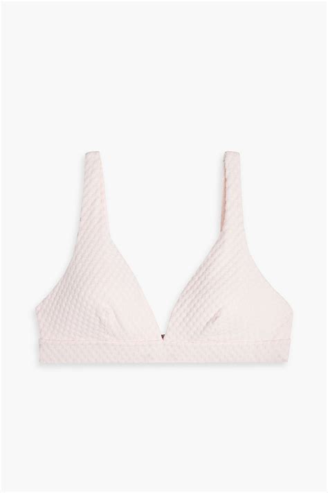 Seafolly Riviera Stretch Jacquard Triangle Bikini Top In Pastel Pink ModeSens