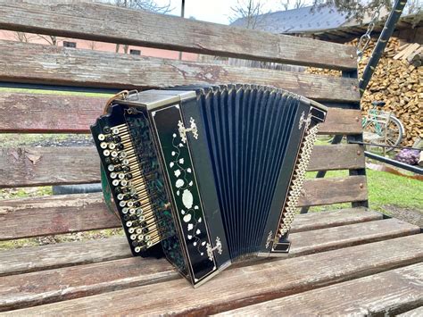 Rare Antique Wooden Button Accordion 1950s, Old Ukrainian Vintage ...