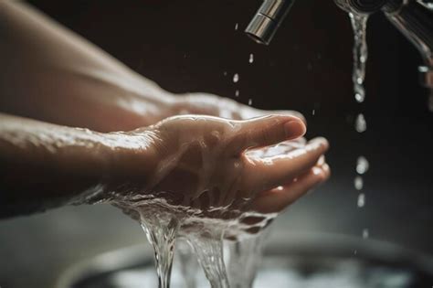 Premium Photo Illustration Person Washing Hands With Soap Ai Generative