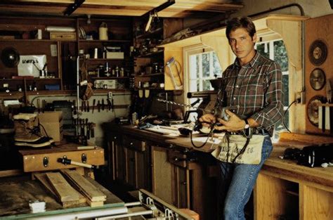 Harrison Ford In His Carpentry Workshop 1982 Oldschoolcool