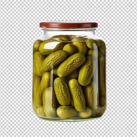 Premium PSD Glass Jar With Pickled Cucumbers On White Background