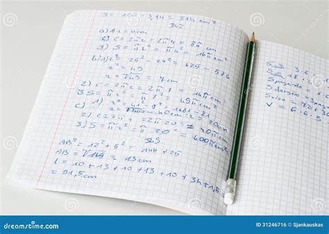 Maths exercise-book stock photo. Image of mathematics - 31246716