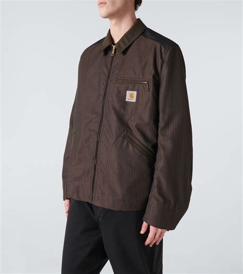 X Carhartt Striped Jacket In Brown Junya Watanabe Mytheresa