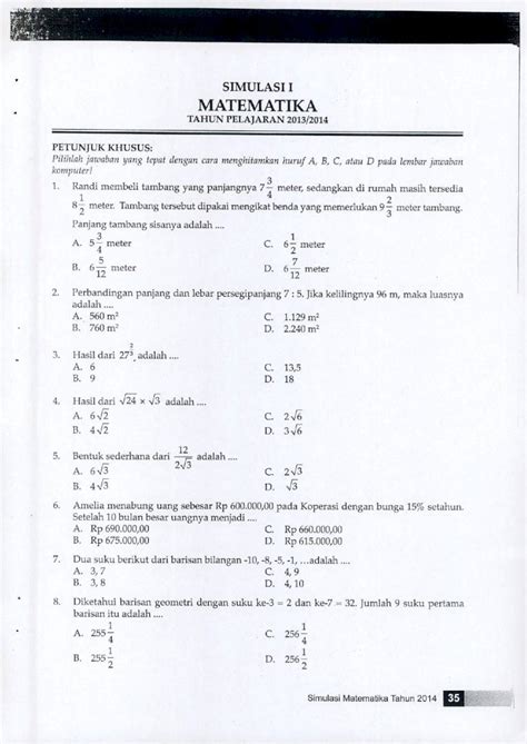 PDF SIMULASII MATEMATIKA PDF Filedan 15em Jika Sisipersegi Tidak