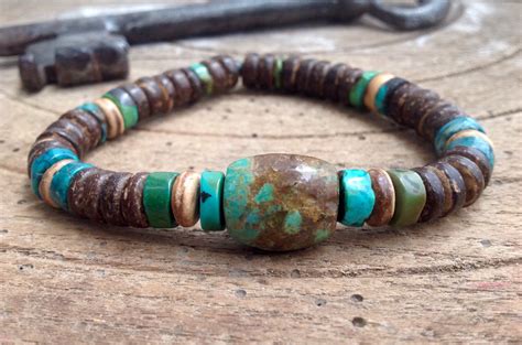 Mens Bracelet Mexican Turquoise Natural Turquoise