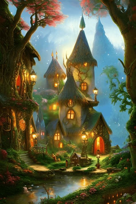 Elven Village Digital Graphic Creative Fabrica