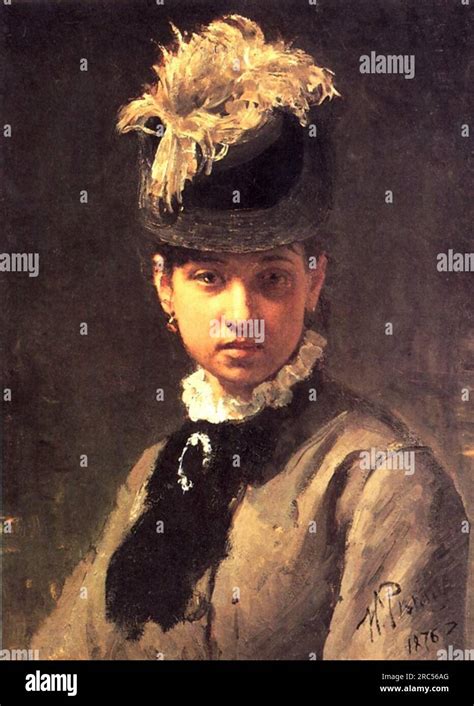 Portrait Of Vera Repina The Artist S Wife By Ilya Repin Stock