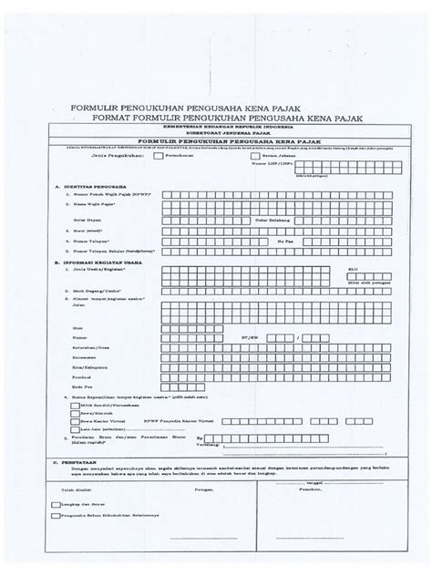 Form Pengukuhan Pkp Pdf