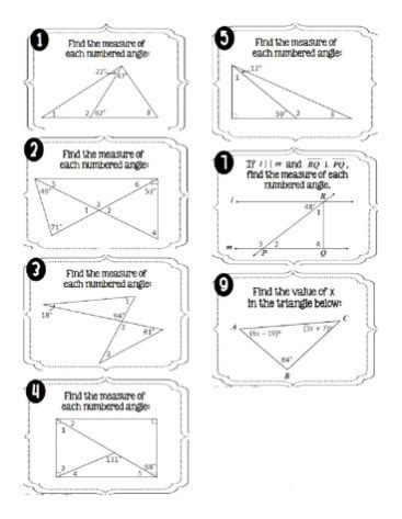 Interior Triangle Angles Worksheet - Angleworksheets.com