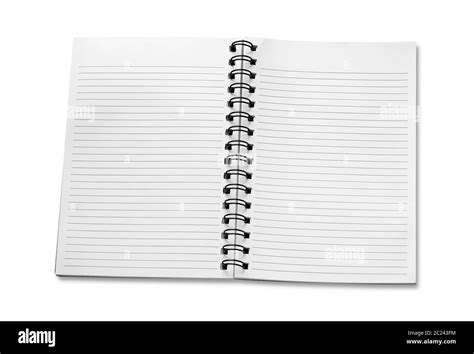 open spiral notebook isolated  white background stock photo alamy