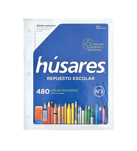 Repuesto De Hojas Rayadas Husares N3 Distribuidora Por Mayor