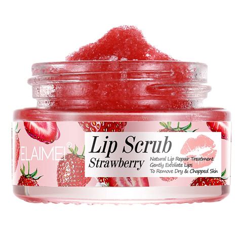 Strawberry Lip Scrub Exfoliator And Moisturizer Repair Soothe And Hydrate Chapped Lips