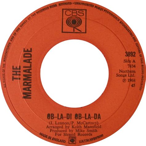 ملفob La Di Ob La Da By The Marmalades Uk Vinyl Side Apng المعرفة