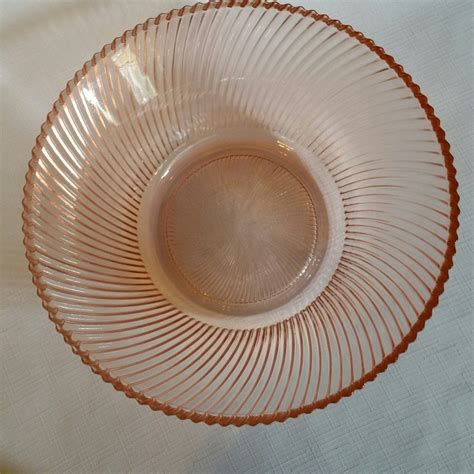 Pink Depression Glass Swirl Pattern Bowl Etsy