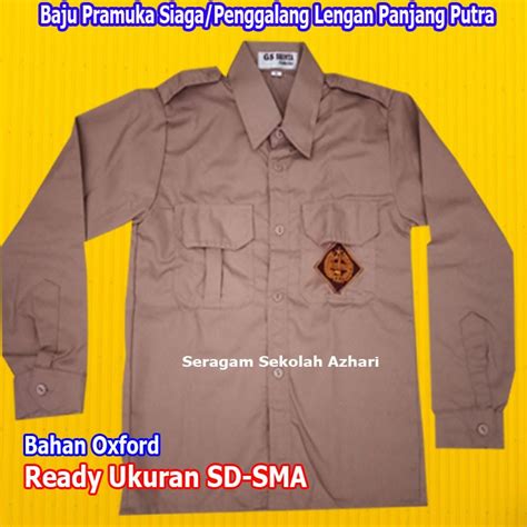 Jual Baju Pramuka Sd Laki Lengan Panjang Baju Seragam Pramuka Pria Smp