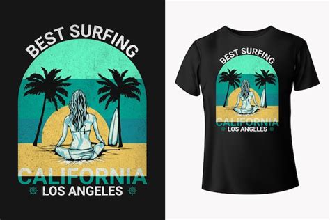 Premium Vector Summer Surfing Beach Vector Premium Tshirt