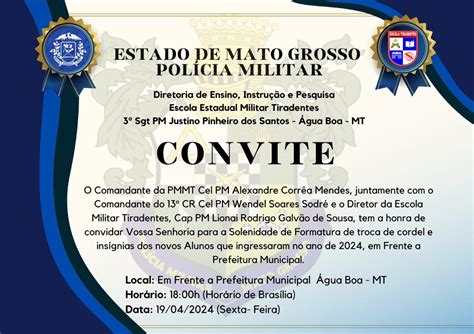 Escola Militar Tiradentes Sgt Justino Far Solenidade De Formatura